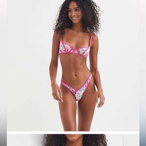 For love and lemons watercolor bra and thong set